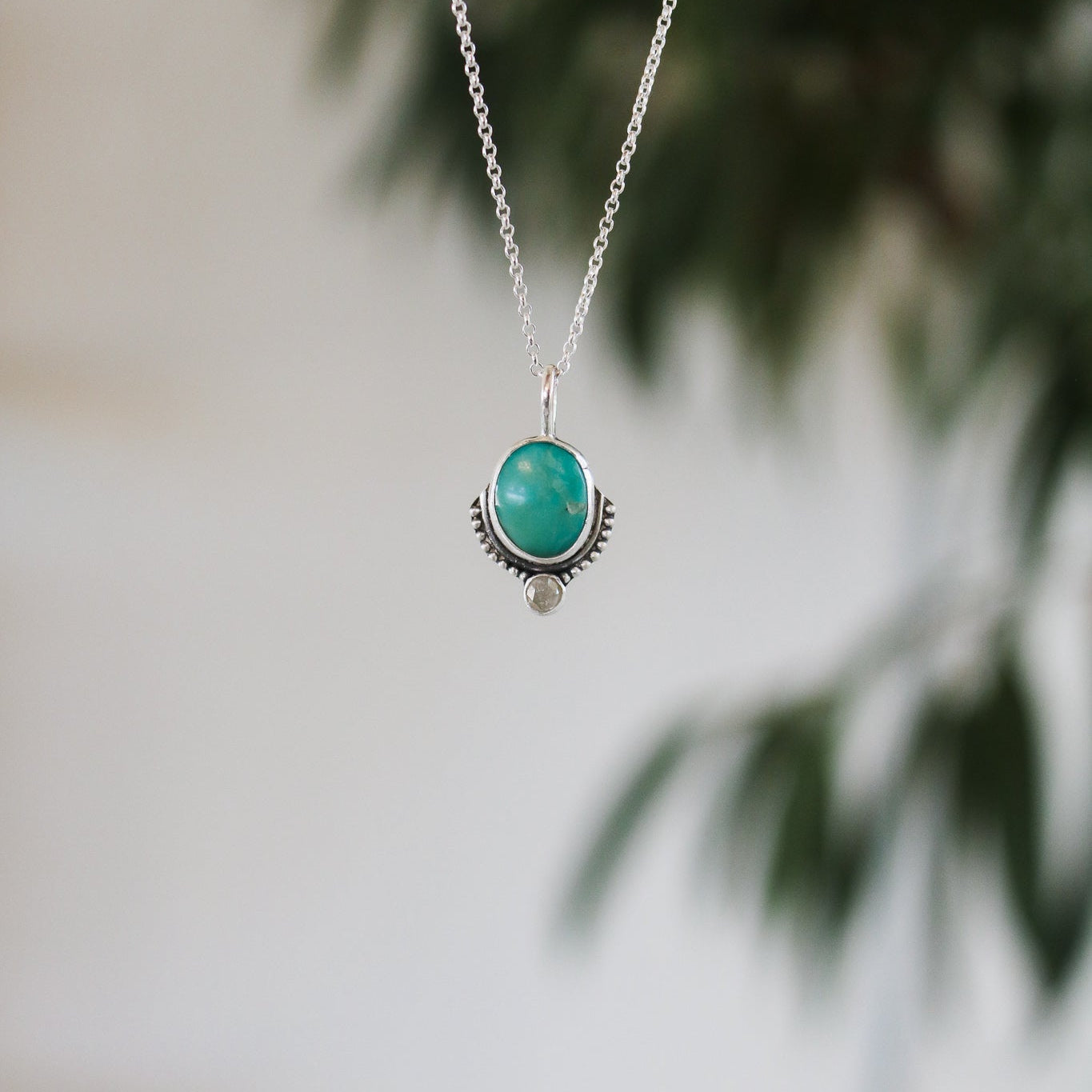 Turquoise & Diamond Necklace V // One of a Kind