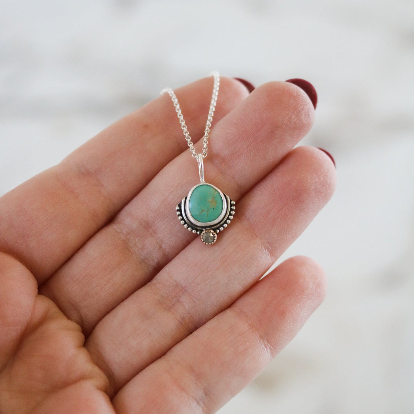 Turquoise & Diamond Necklace VI // One of a Kind