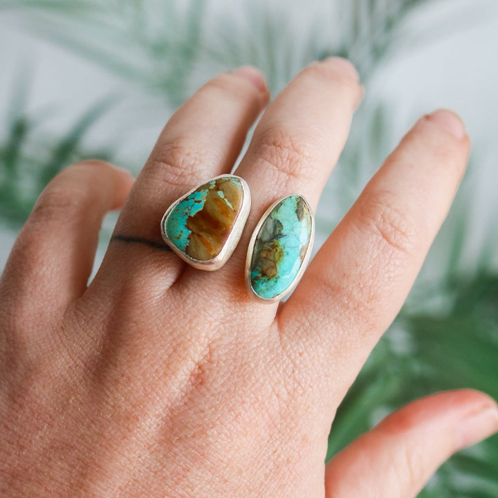 American Turquoise Adjustable Statement Ring // Size 7.5
