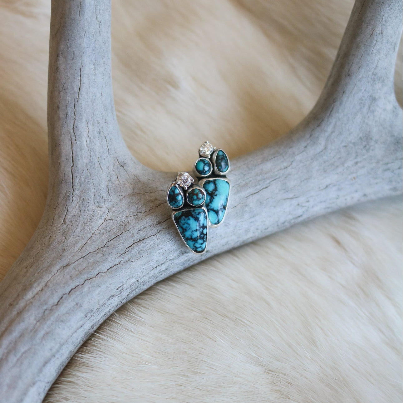 McGinnis Turquoise & Diamond Earrings // One of a Kind