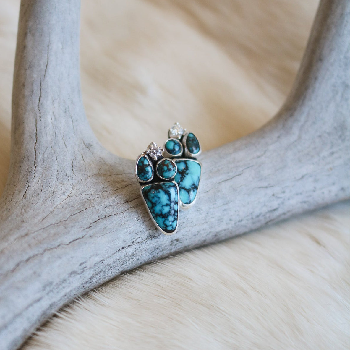 McGinnis Turquoise & Diamond Earrings // One of a Kind