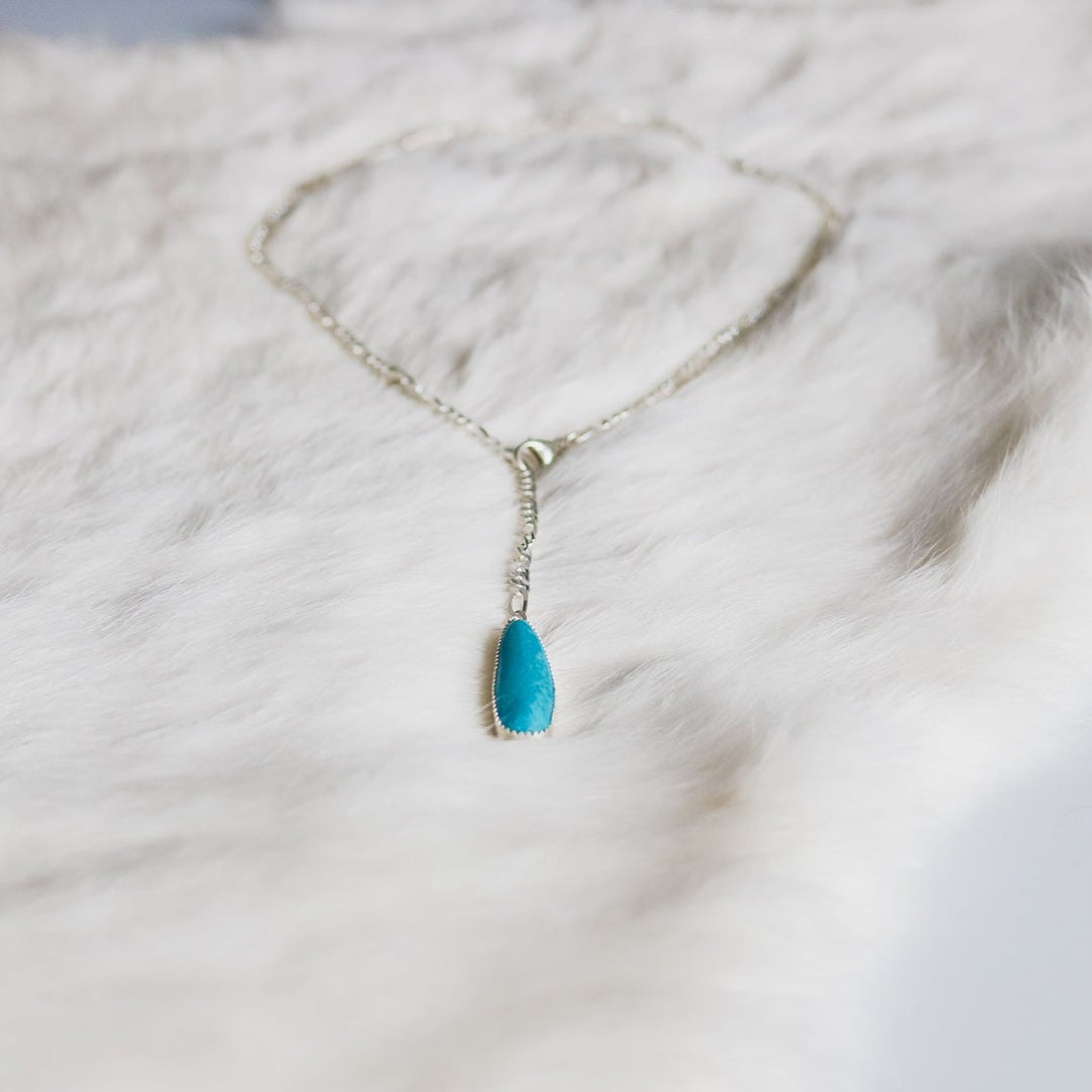 'Coastal Cowgirl' Lariat Necklace in Kingman Turquoise