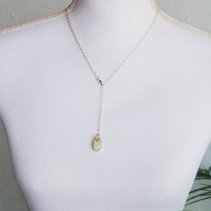 'Coastal Cowgirl' Lariat Necklace in Sterling Opal