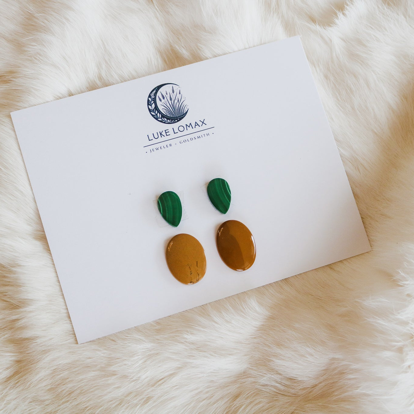 Malachite + Jasper Drop Earrings // Custom Build + Made to Order