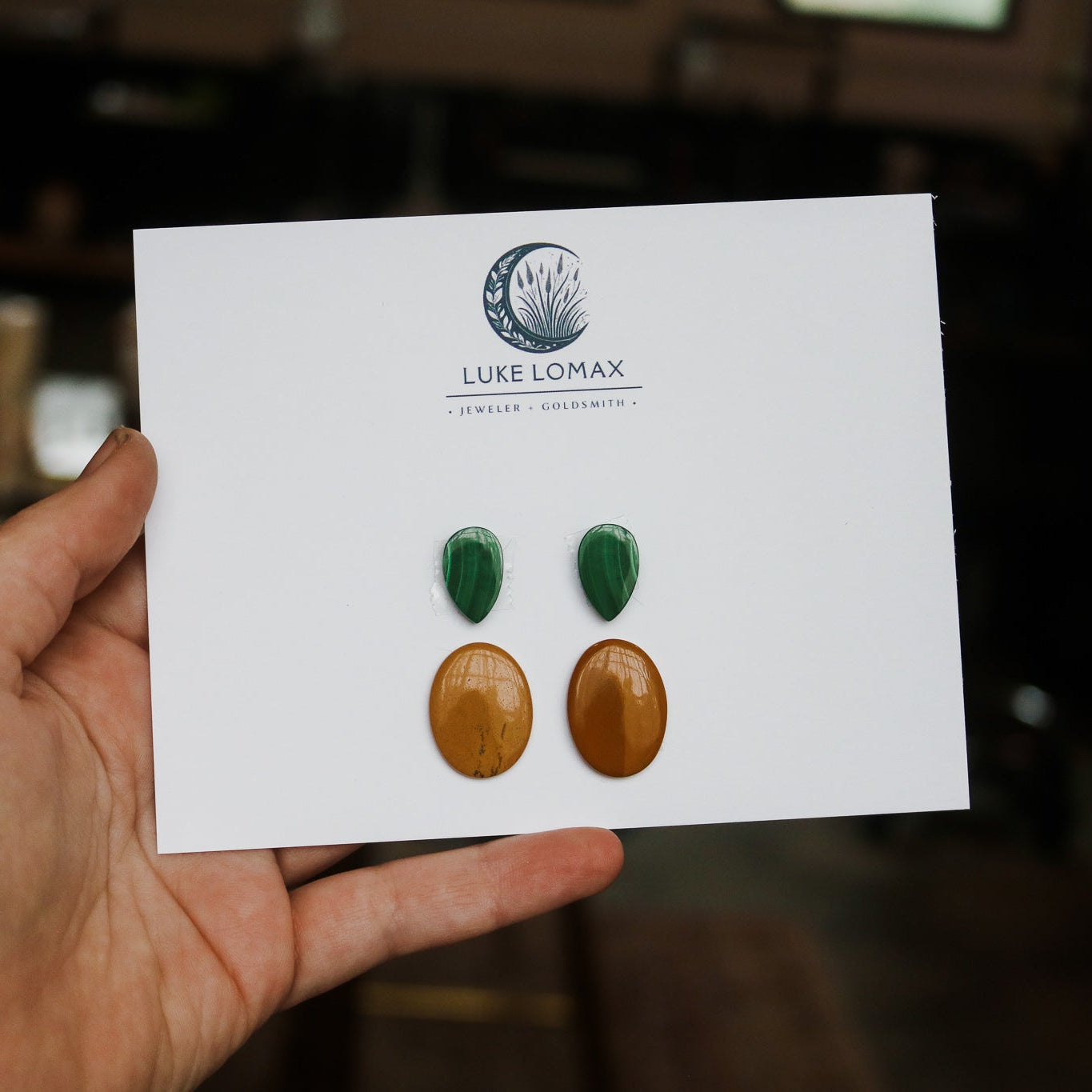 Malachite + Jasper Drop Earrings Deposit // Custom Build + Made to Order