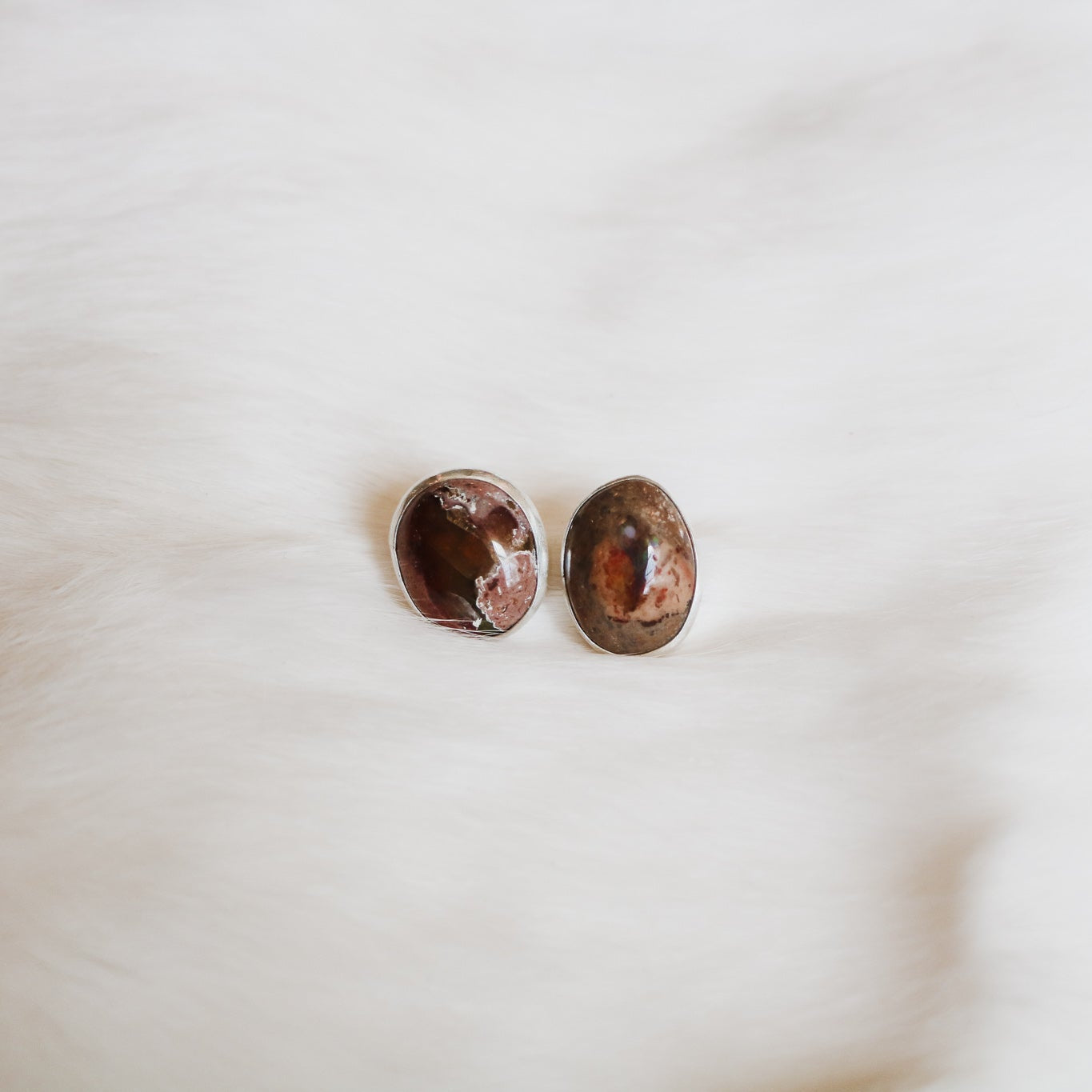 Mexican Fire Opal Chunky Studs // One of a Kind