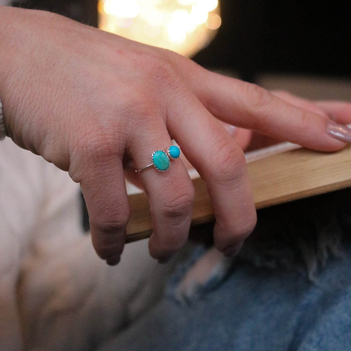 Aria // Adjustable Double Stone Ring