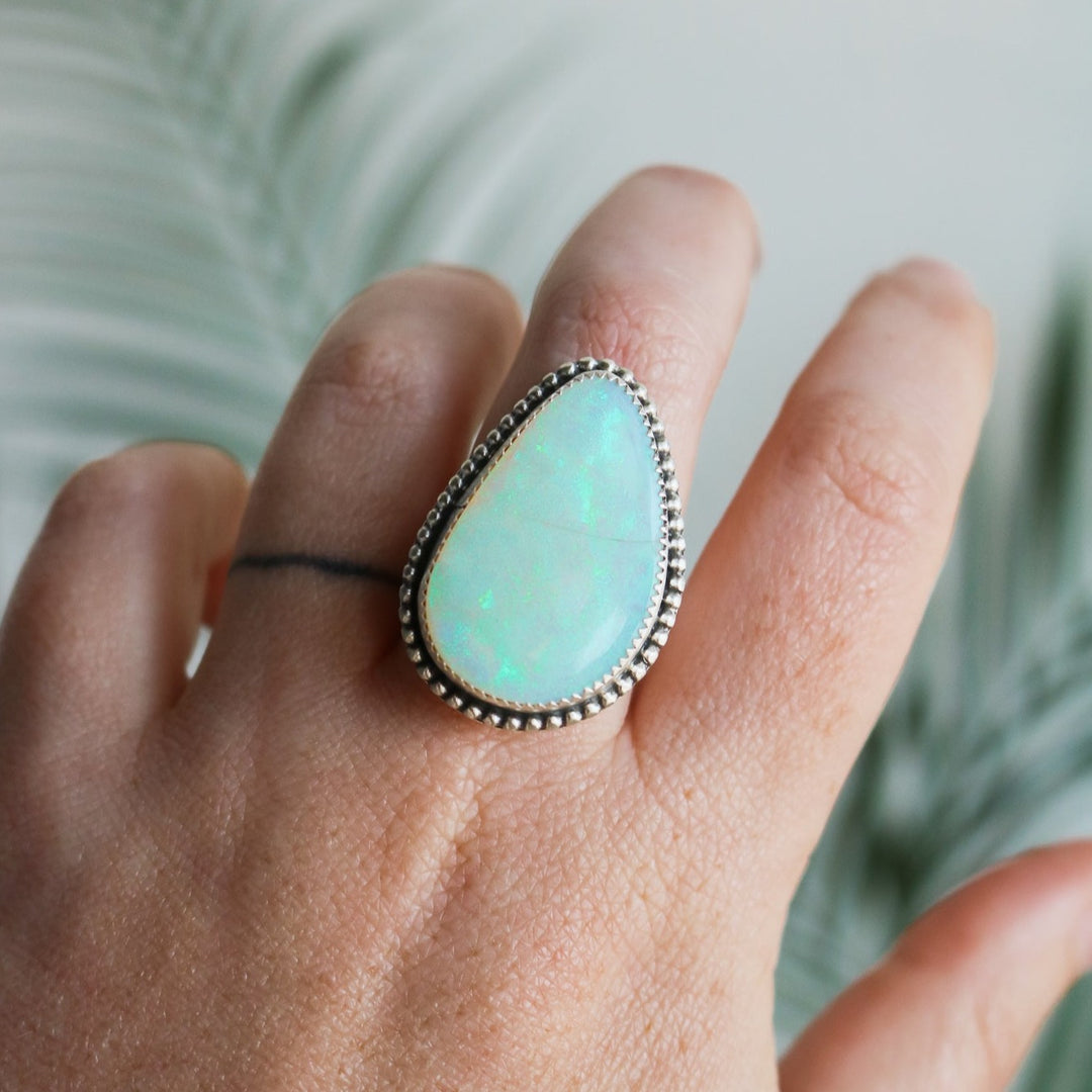 Sterling Opal Statement Ring // Size 7.5