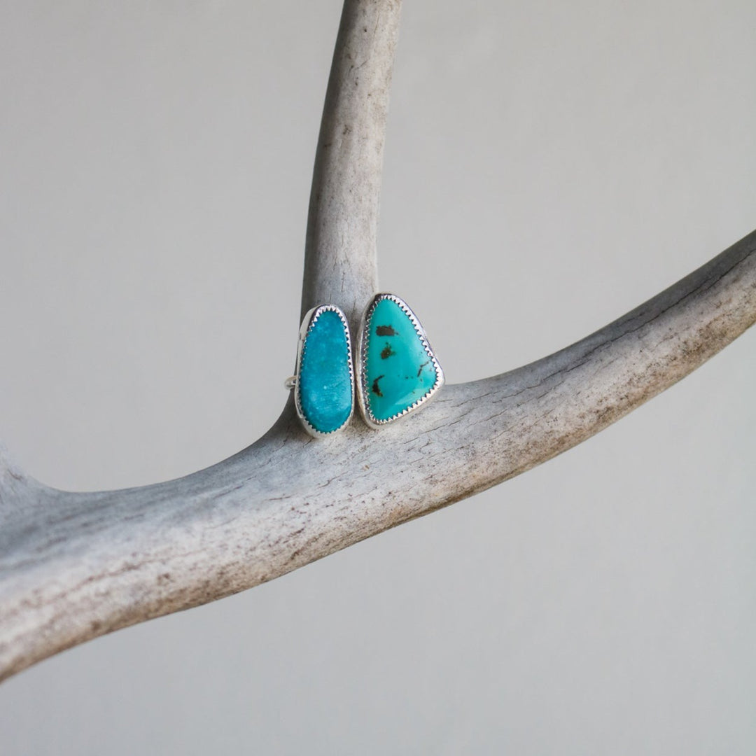 American Turquoise Adjustable Statement Ring // Size 8.5