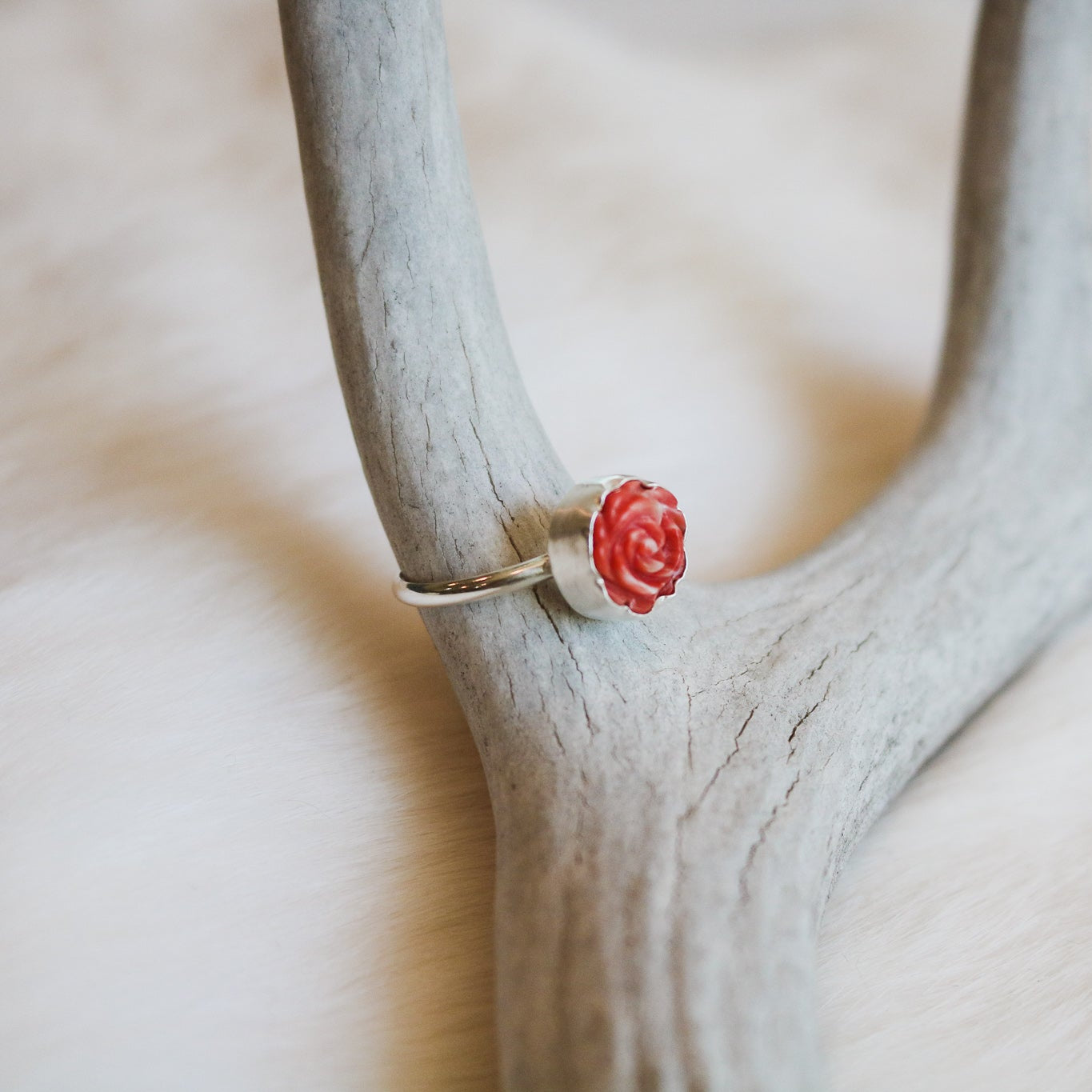 'Oklahoma Rose' Spiny Oyster Ring // Made to Order