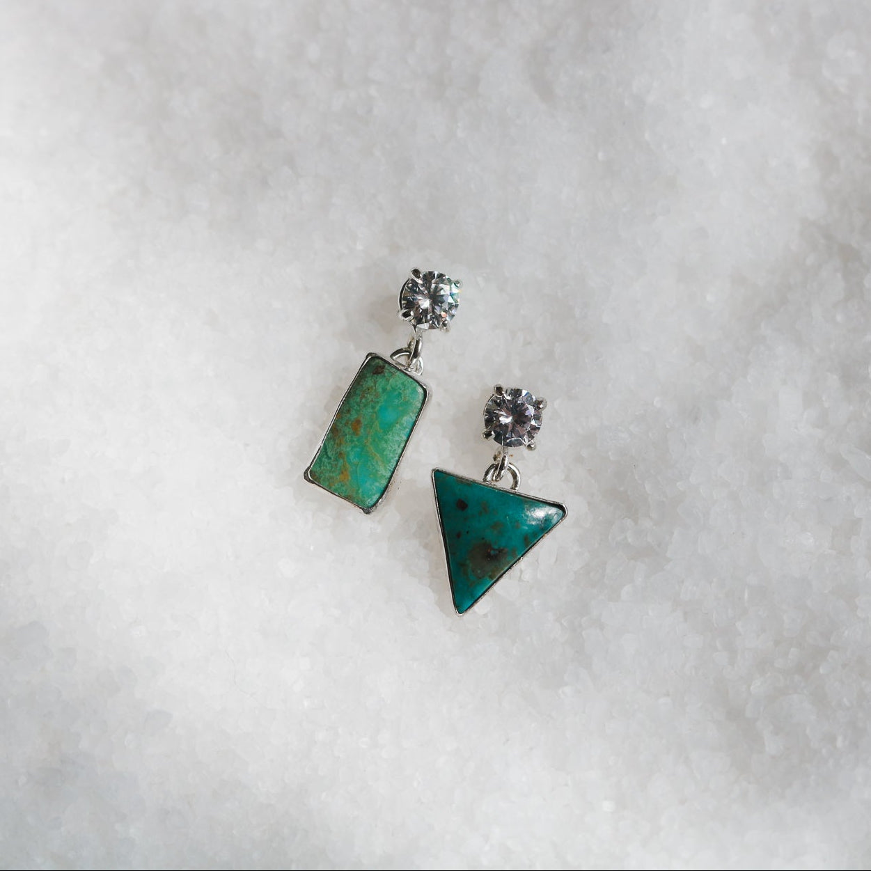 'Meridian' Turquoise + Diamond Earrings // One of a Kind