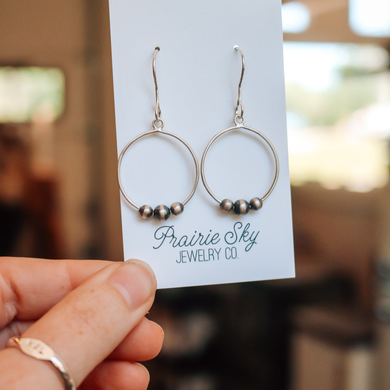 Navajo Pearl Hoops