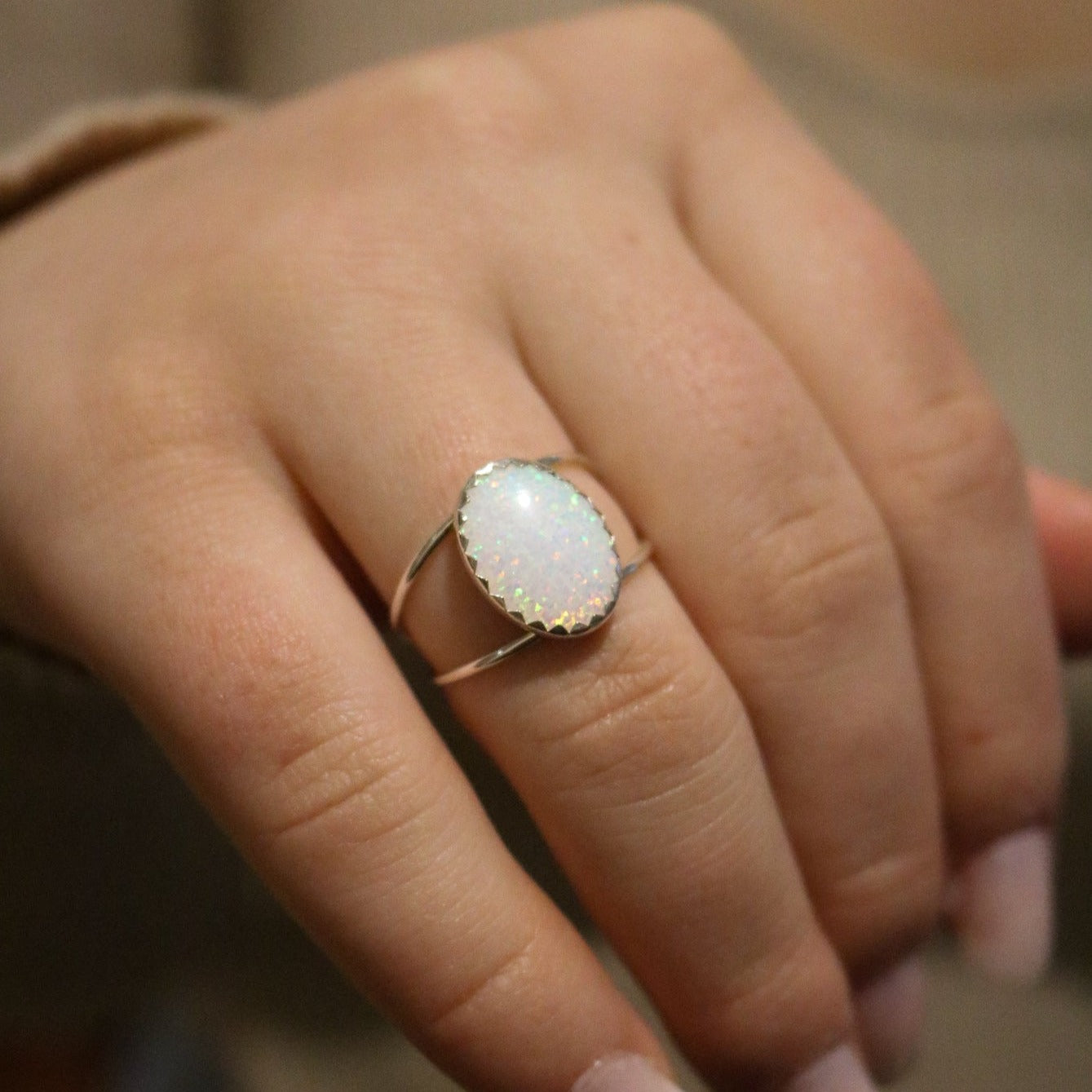 Aspen Ring in White Opal // Made to Order