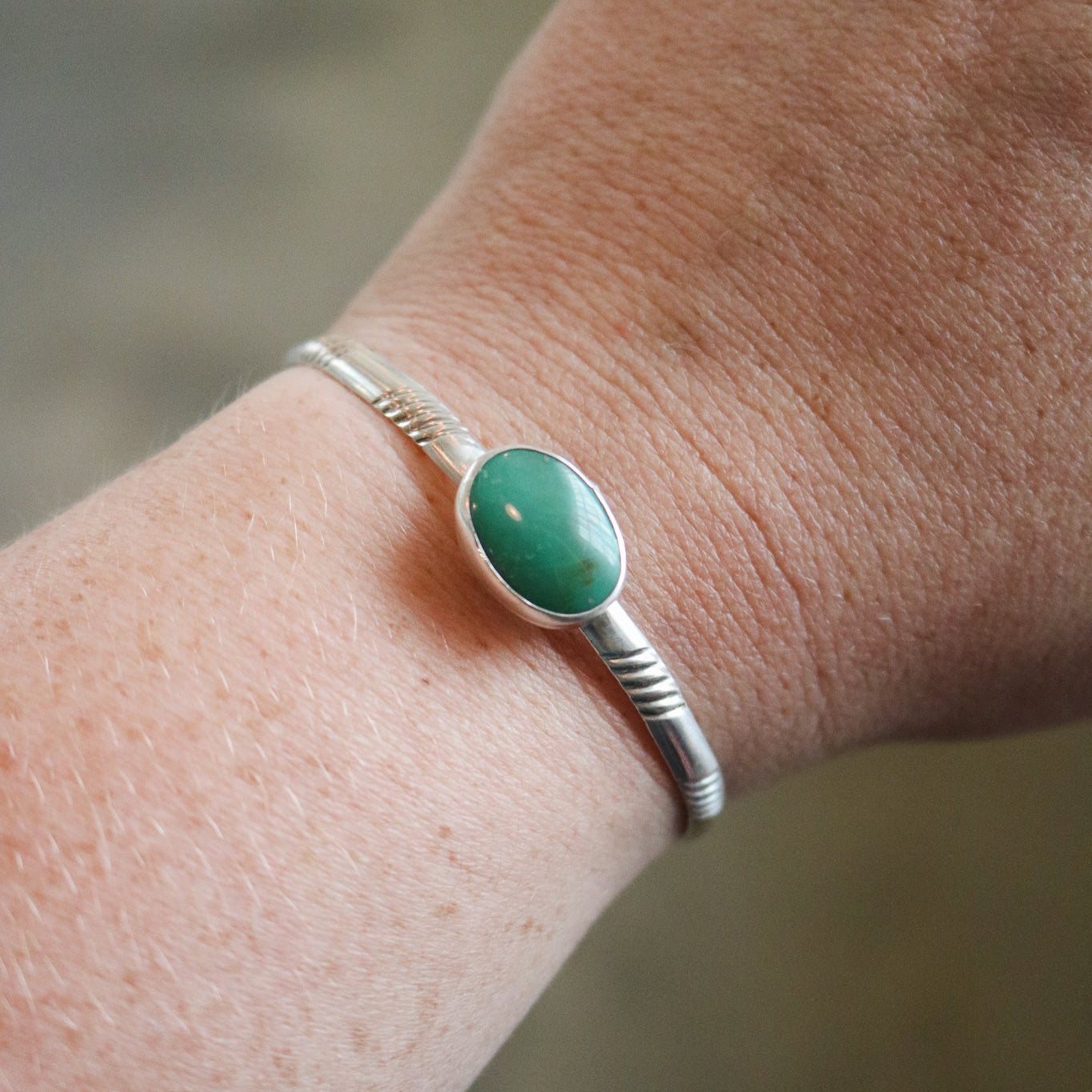 American Turquoise Stacking Cuff 6-6.5" Wrist // One of a Kind