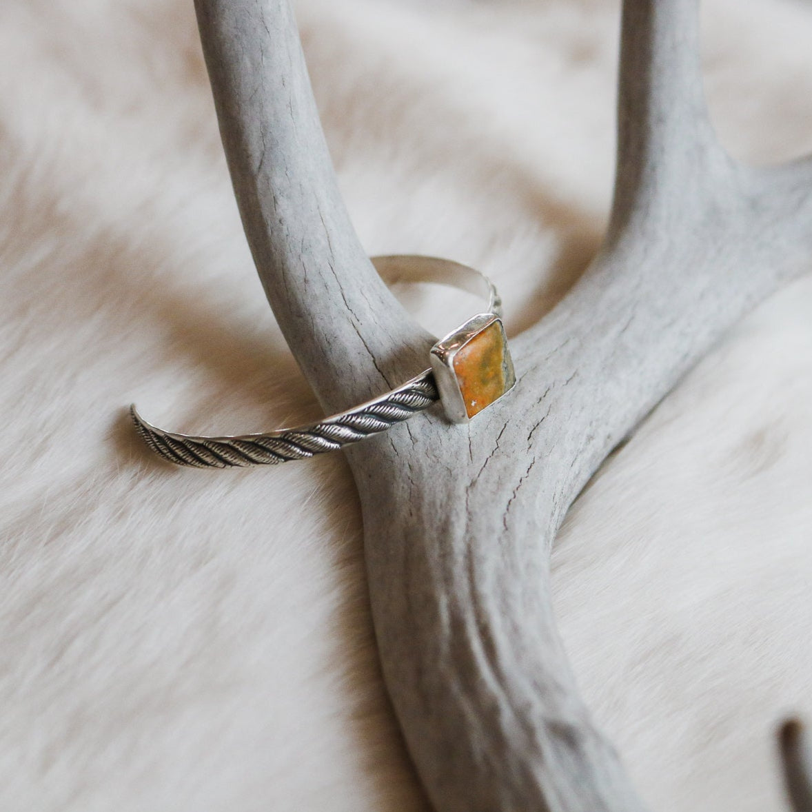 Bumblebee Jasper Stacking Cuff 4.5-5" Wrist // One of a Kind