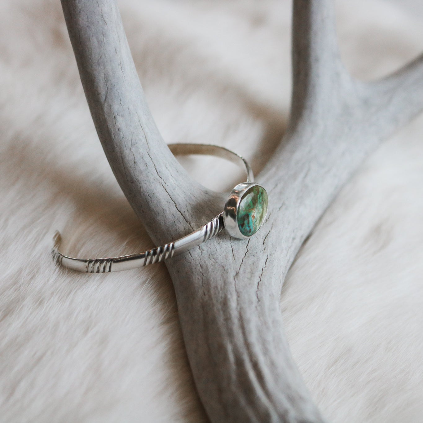 American Turquoise Stacking Cuff 5.5-6" Wrist // One of a Kind