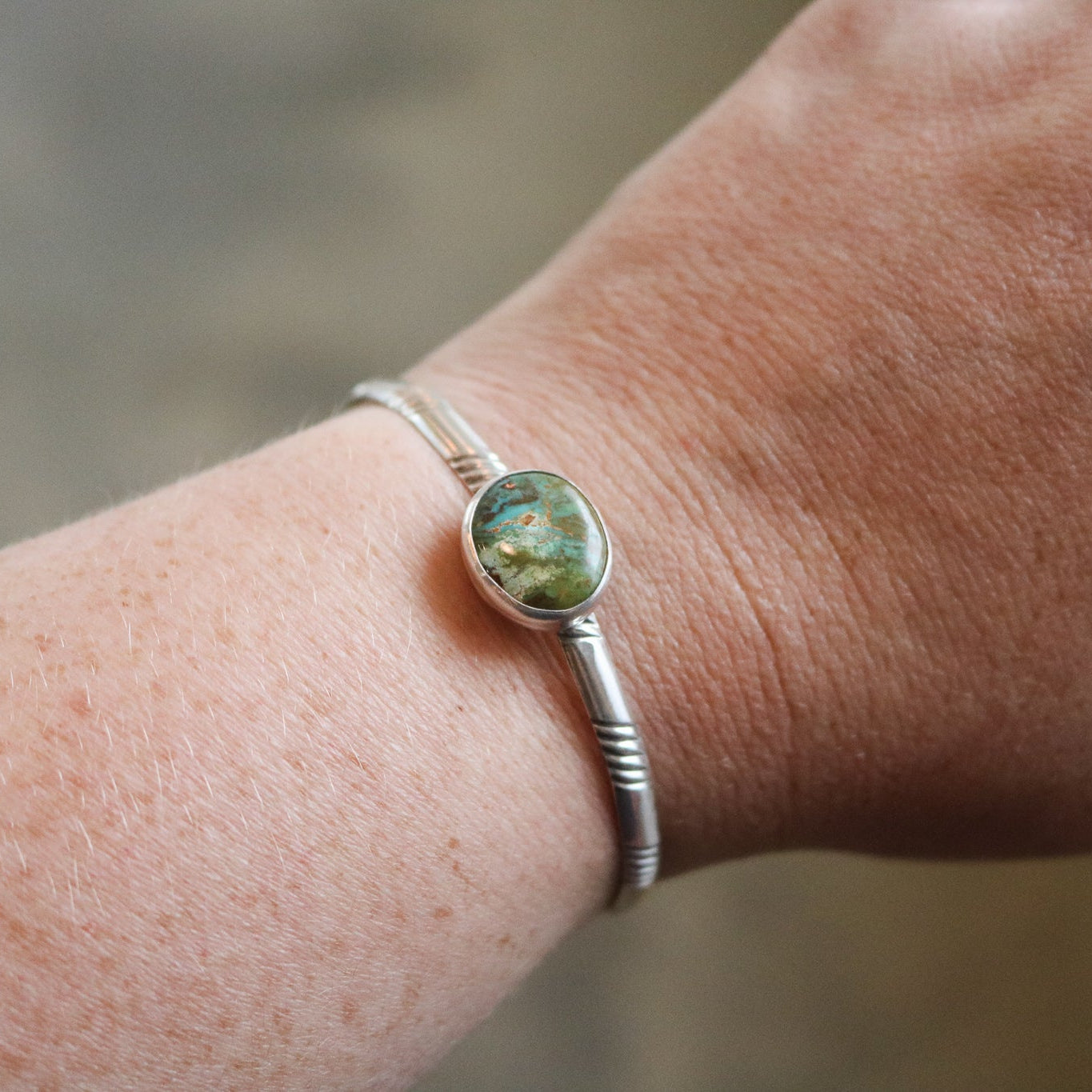 American Turquoise Stacking Cuff 5.5-6" Wrist // One of a Kind
