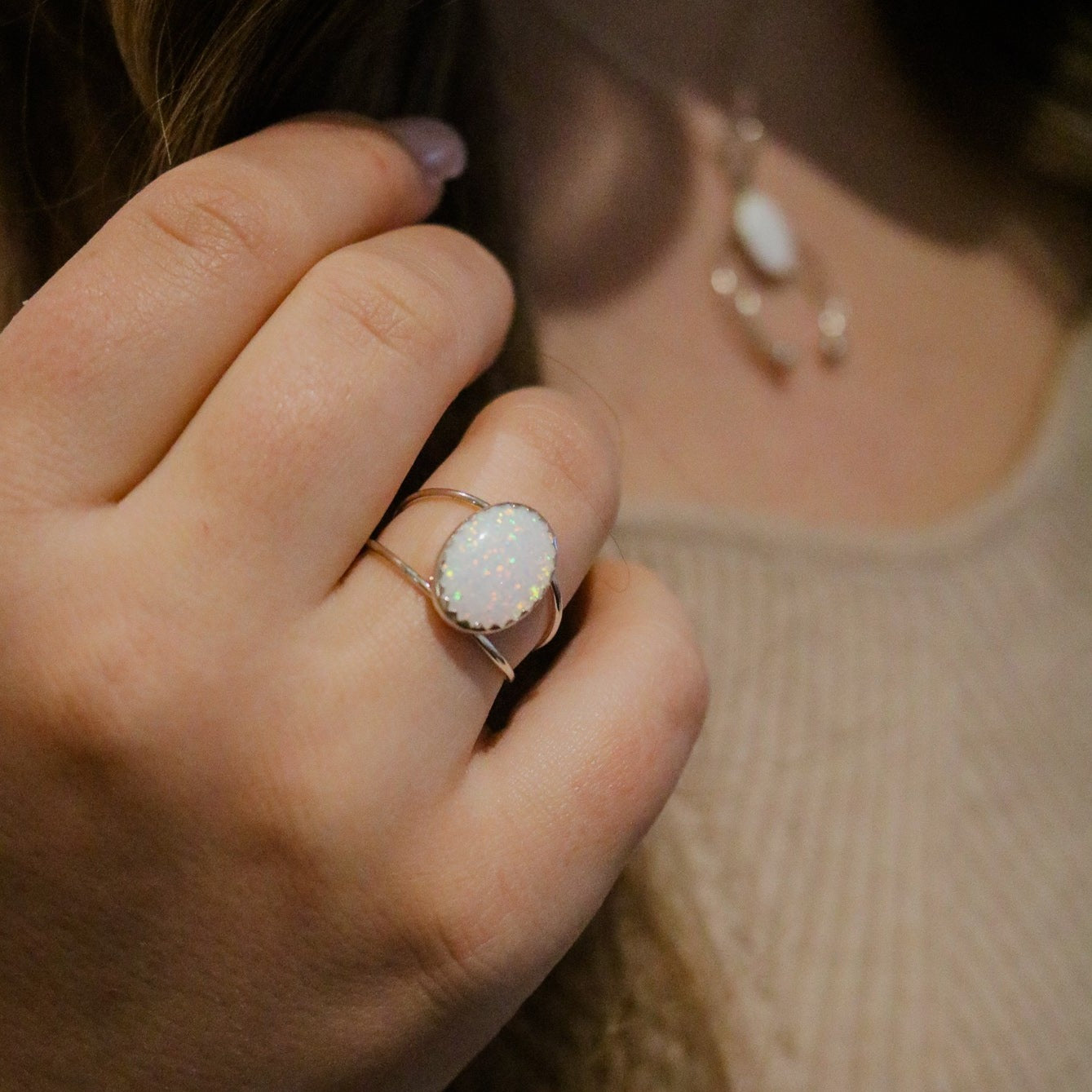 Aspen Ring in White Opal // Made to Order