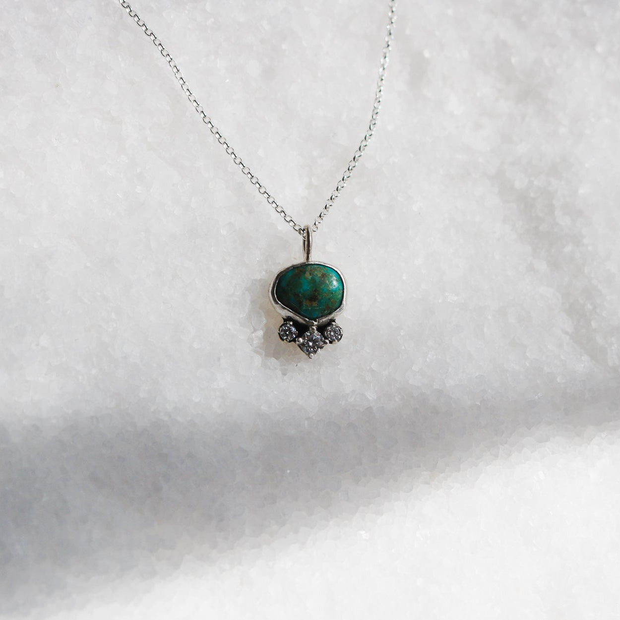 'Stella' Turquoise & Diamond Necklace // One of a Kind