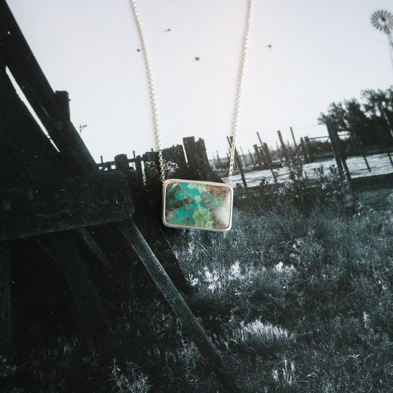 Kingman Turquoise Bar Necklace // One of a Kind