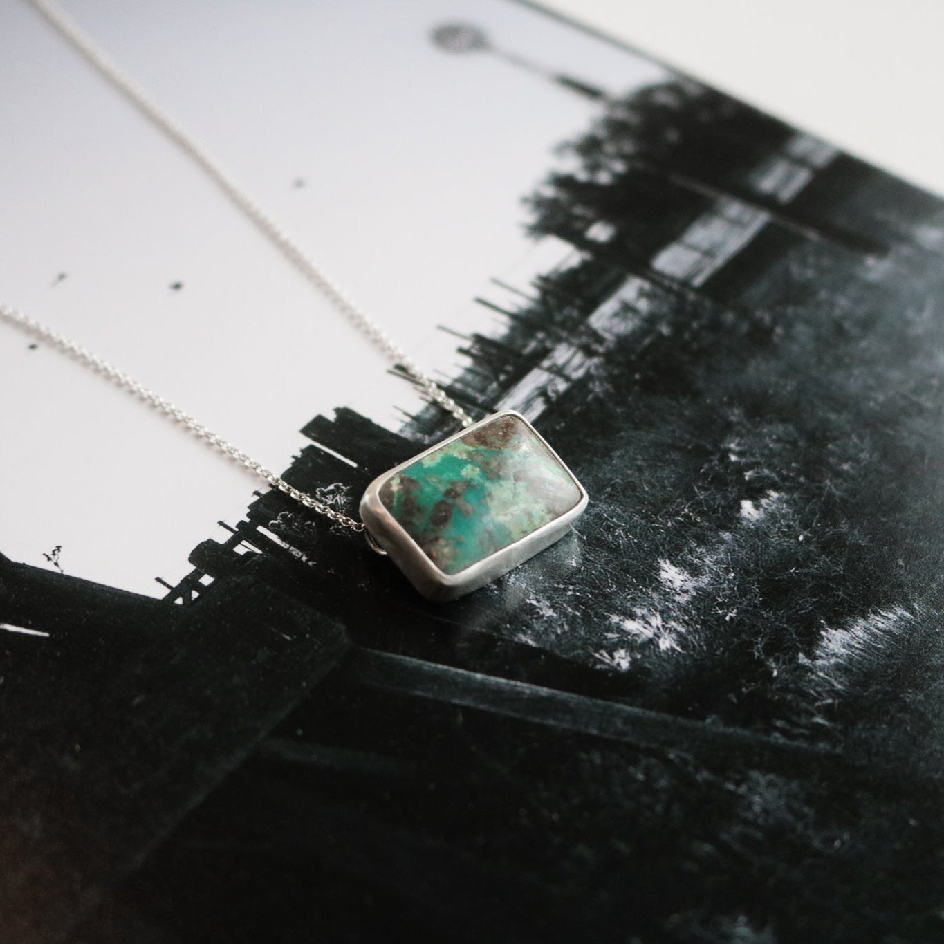 Kingman Turquoise Bar Necklace // One of a Kind