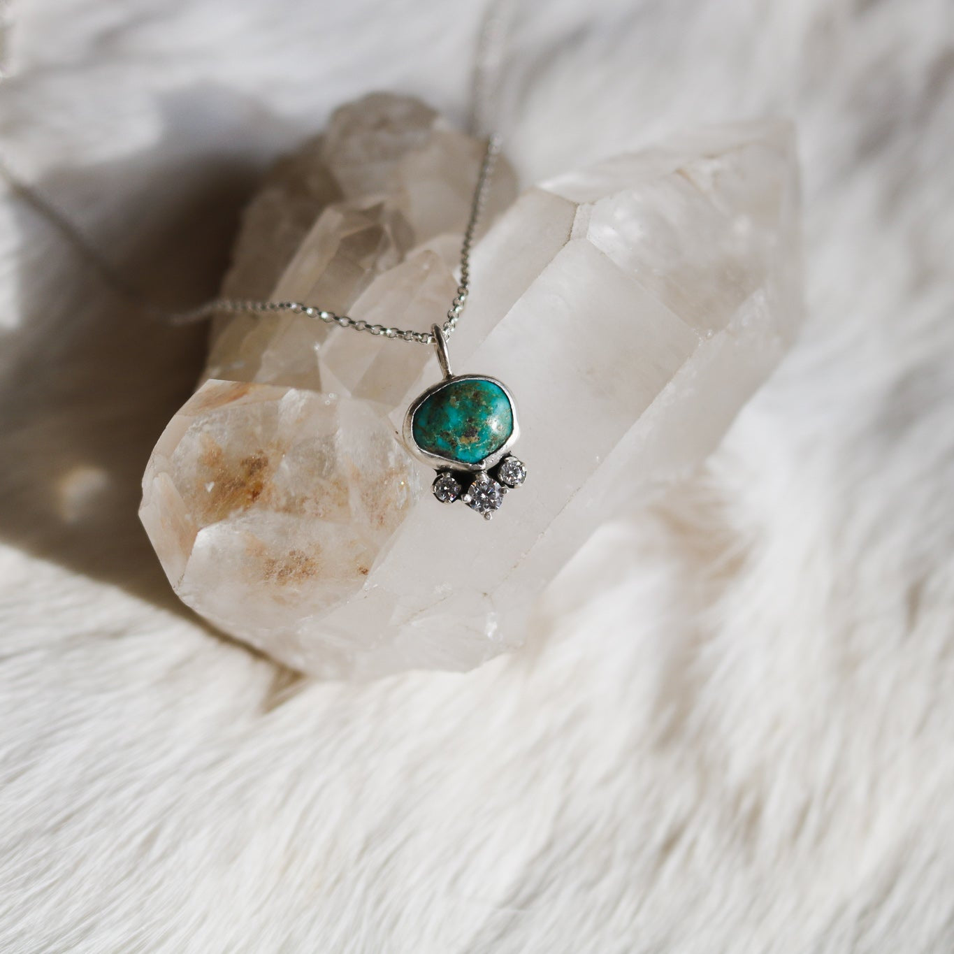 'Stella' Turquoise & Diamond Necklace // One of a Kind