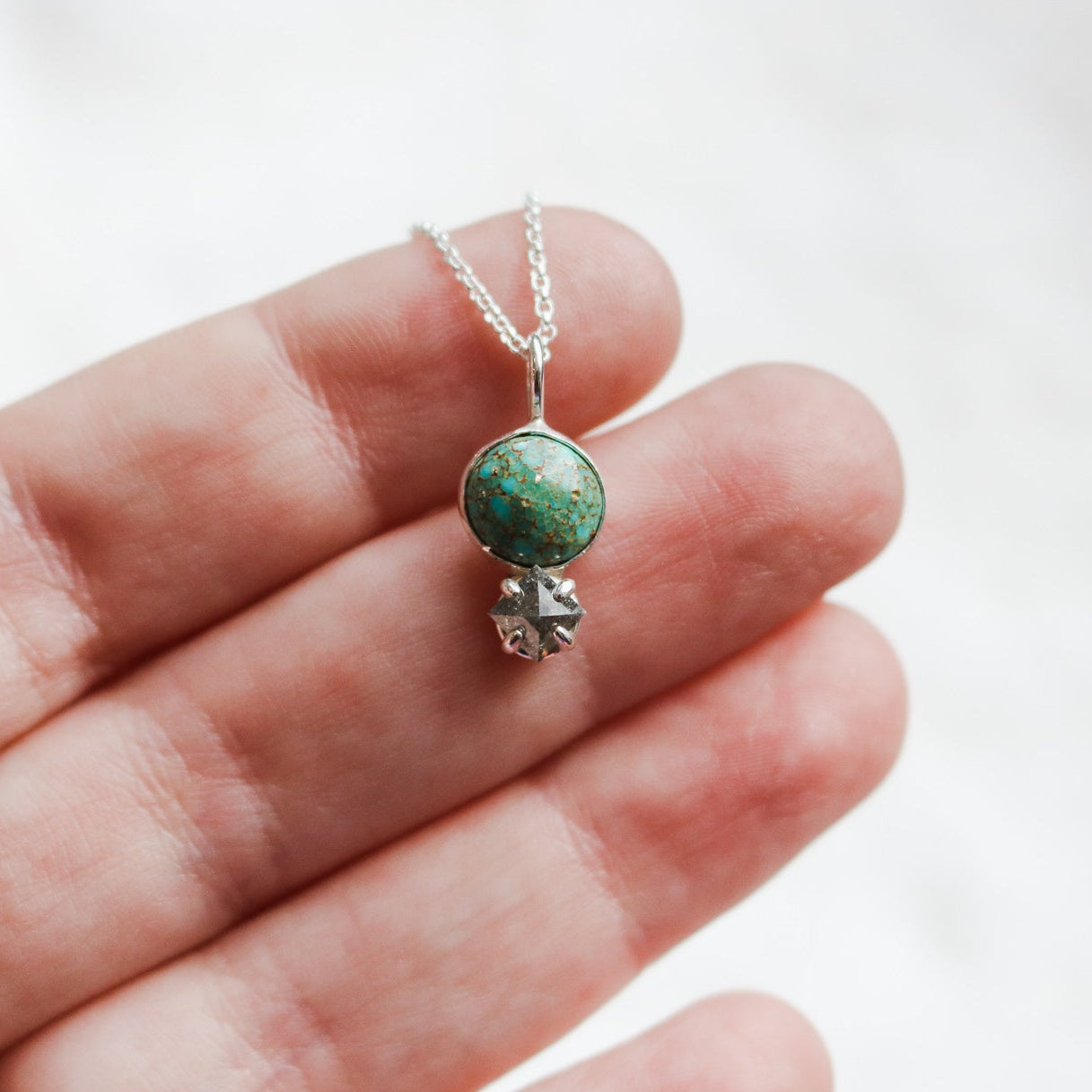 'Willa' Turquoise & Diamond Necklace // One of a Kind