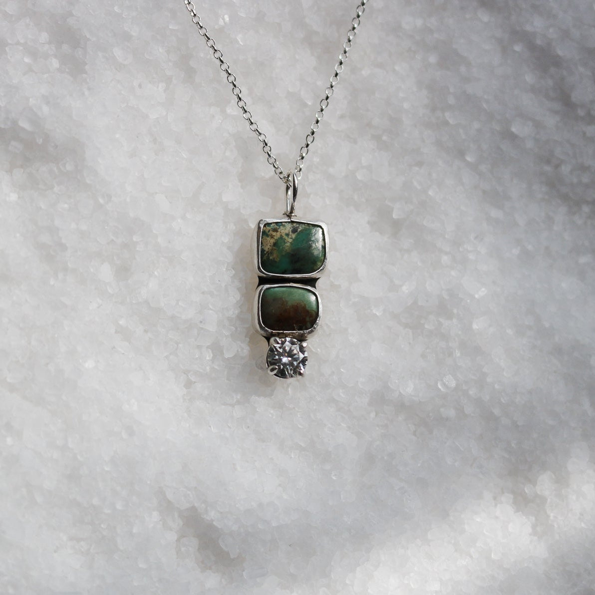 'Catalina' Turquoise & Diamond Necklace // One of a Kind