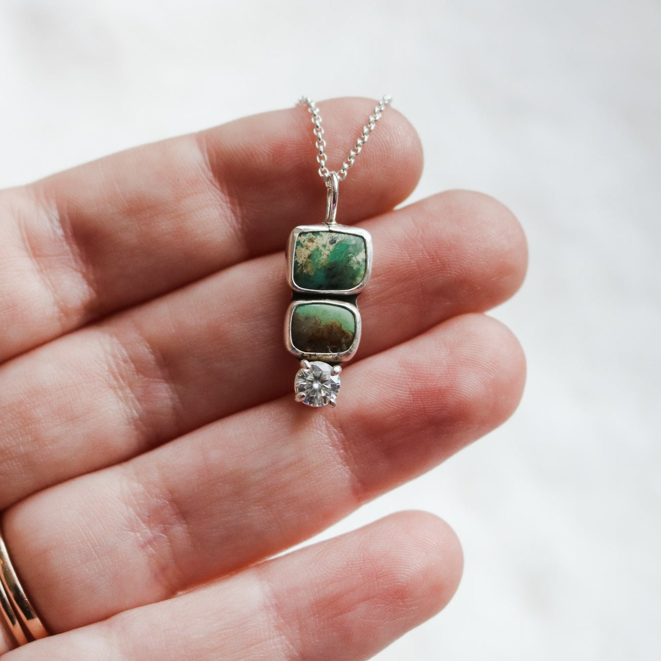 'Catalina' Turquoise & Diamond Necklace // One of a Kind