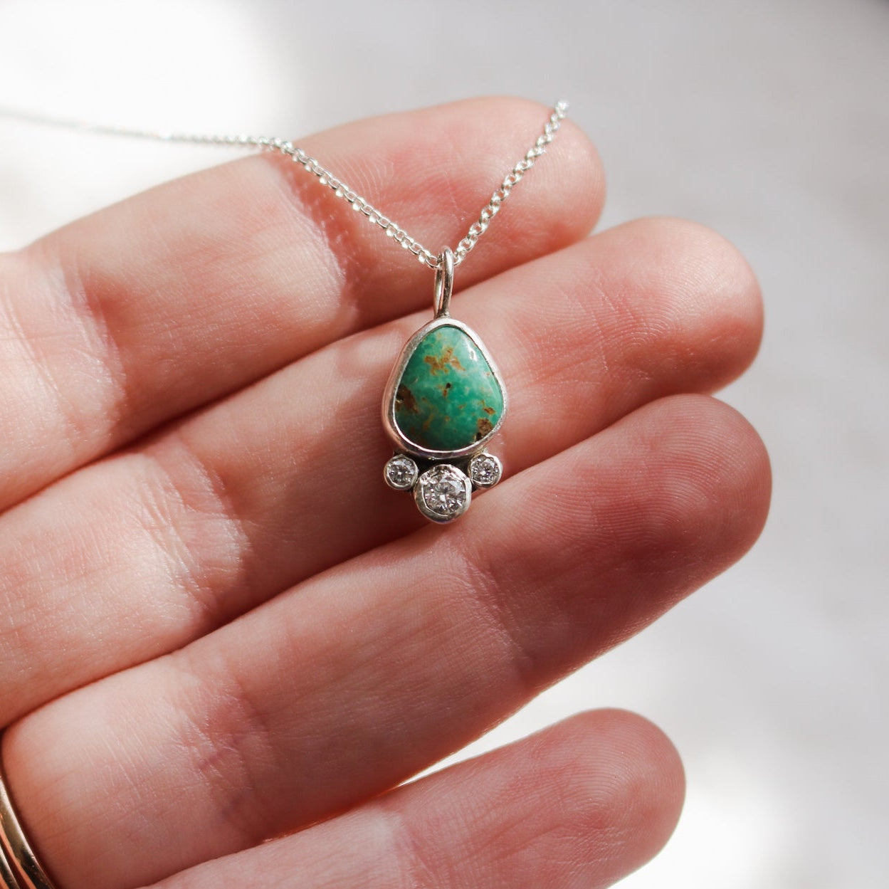 'Rogue' Turquoise & Diamond Necklace // One of a Kind