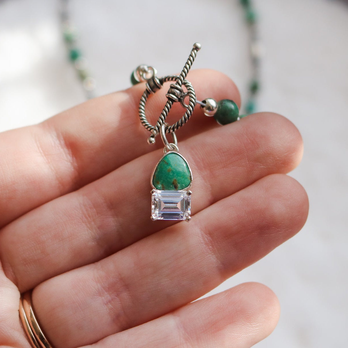 'Silverton' Turquoise + Diamond Necklace // One of a Kind