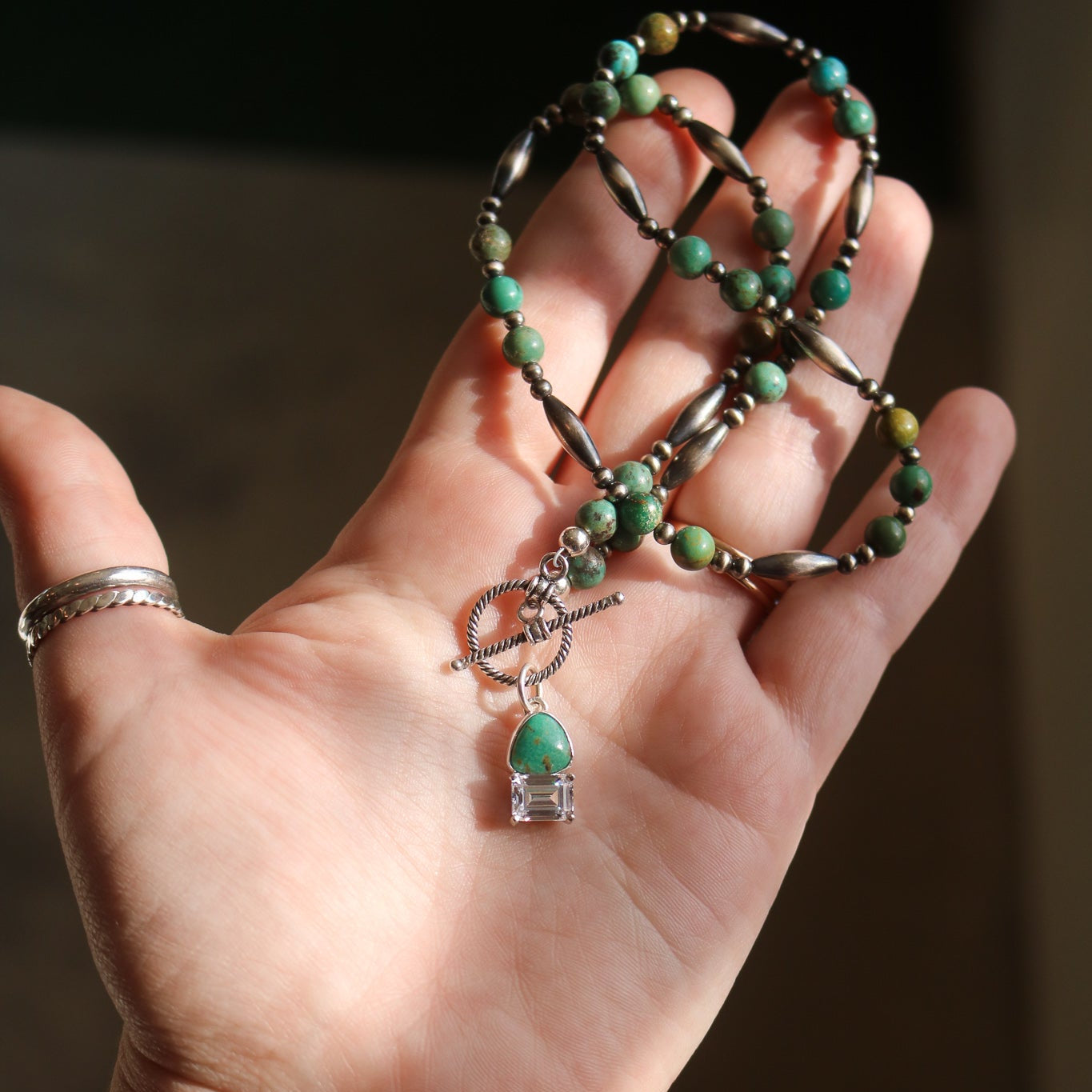 'Silverton' Turquoise + Diamond Necklace // One of a Kind