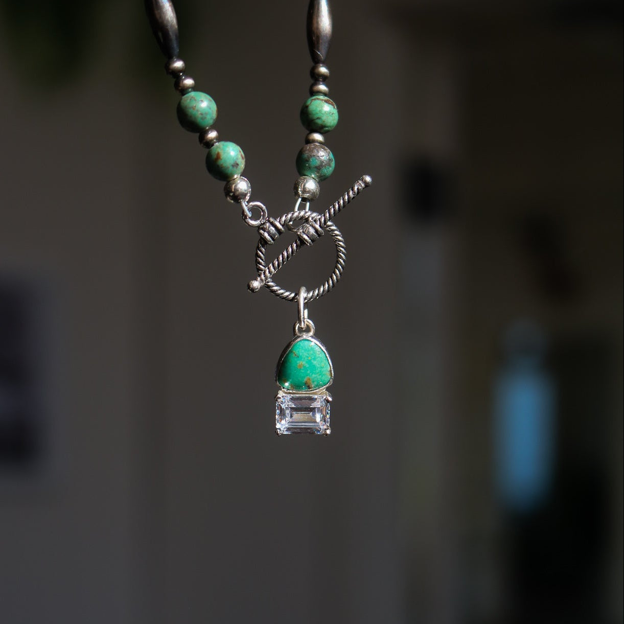 'Silverton' Turquoise + Diamond Necklace // One of a Kind