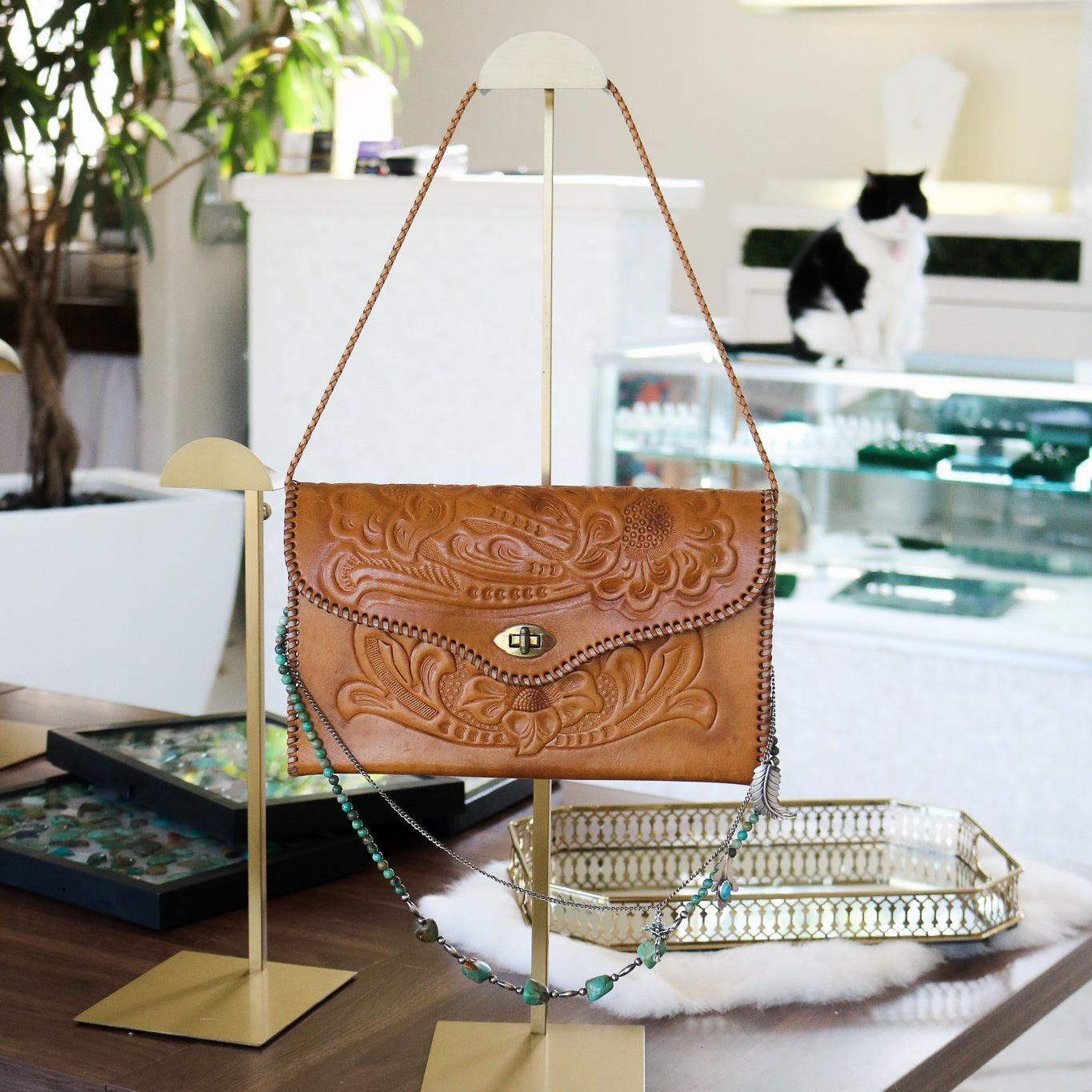 ‘Somewhere West’ Tooled Leather Handbag // One of a Kind