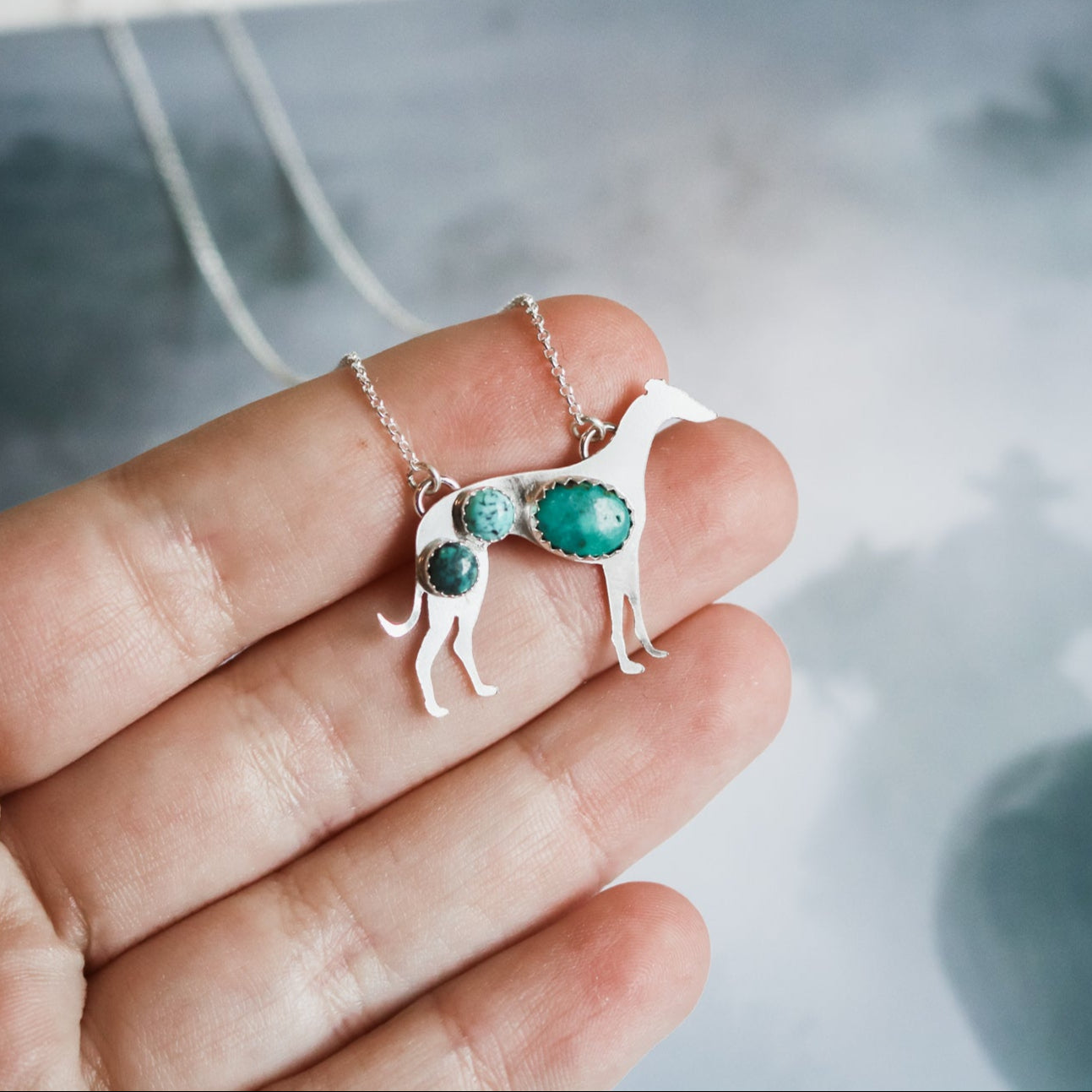 Greyhound Silhouette Necklace // Made to Order