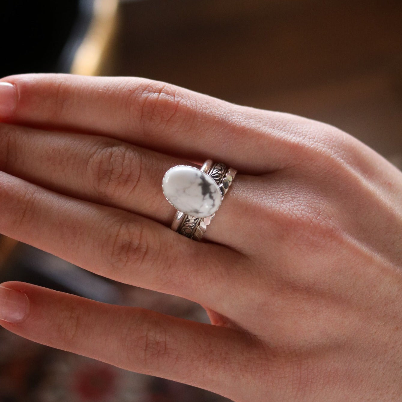 Laredo Stacking Ring Set in 'White Buffalo' // Made to Order