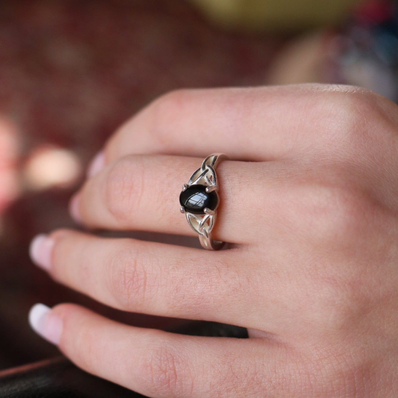 Celtic Knot Ring in Onyx // Made to Order