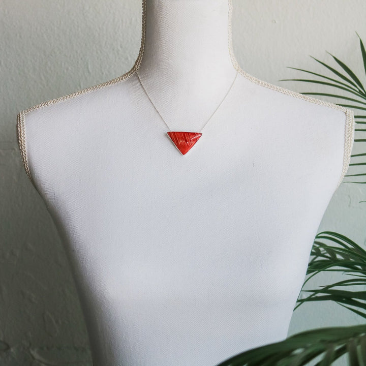 Spiny Oyster Triangle Necklace