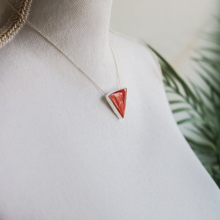 Spiny Oyster Triangle Necklace