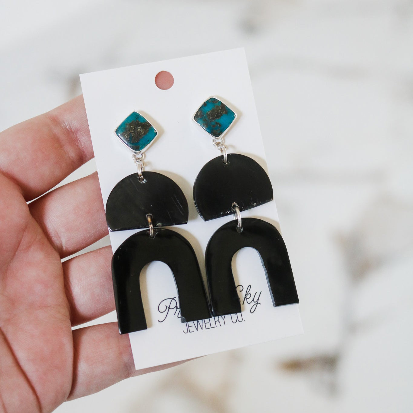 Chisholm Earrings in Black Cow Horn // One of a Kind