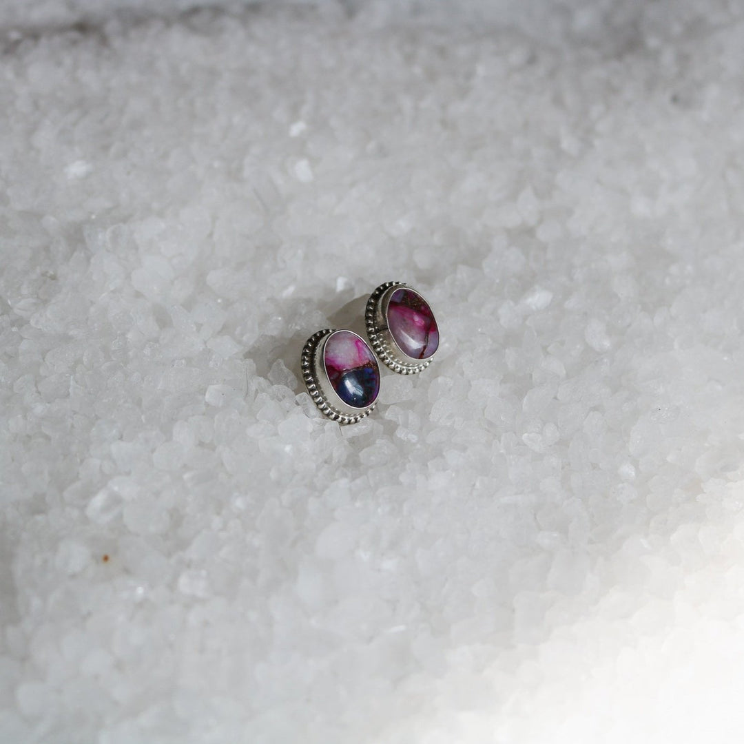 Pink Dahlia Stud Earrings // One of a Kind