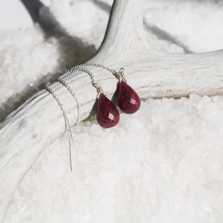 'Family Jewels' Ruby Threader Earrings // One of a Kind