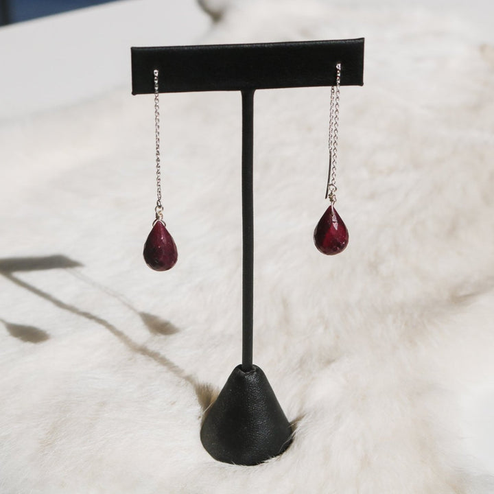 'Family Jewels' Ruby Threader Earrings // One of a Kind