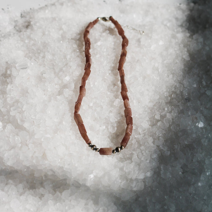 Strawberry Quartz + Navajo Pearl Necklace // One of a Kind