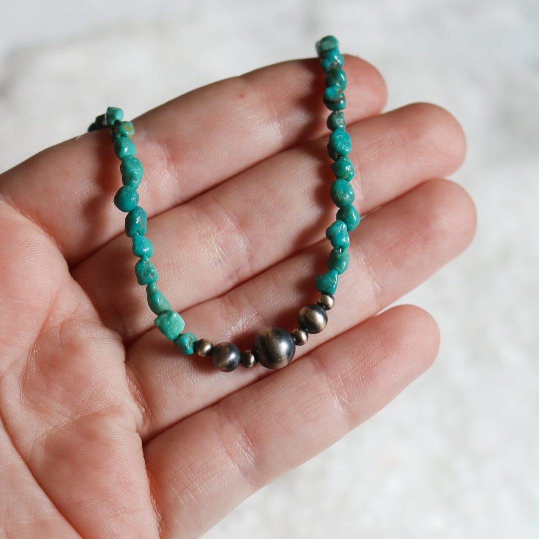 Turquoise + Navajo Pearl Necklace // One of a Kind