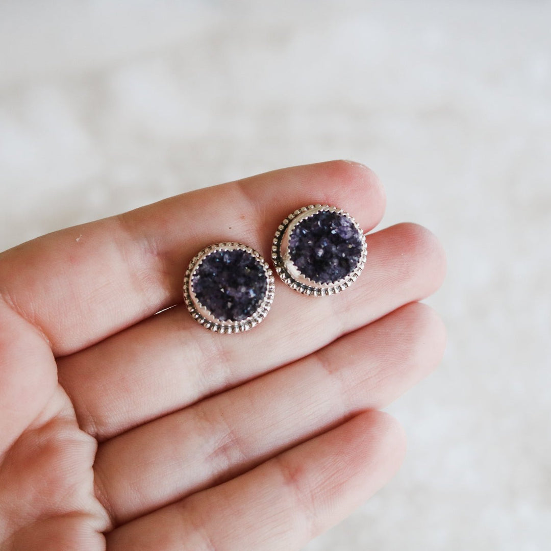 Amethyst Stud Earrings // One of a Kind