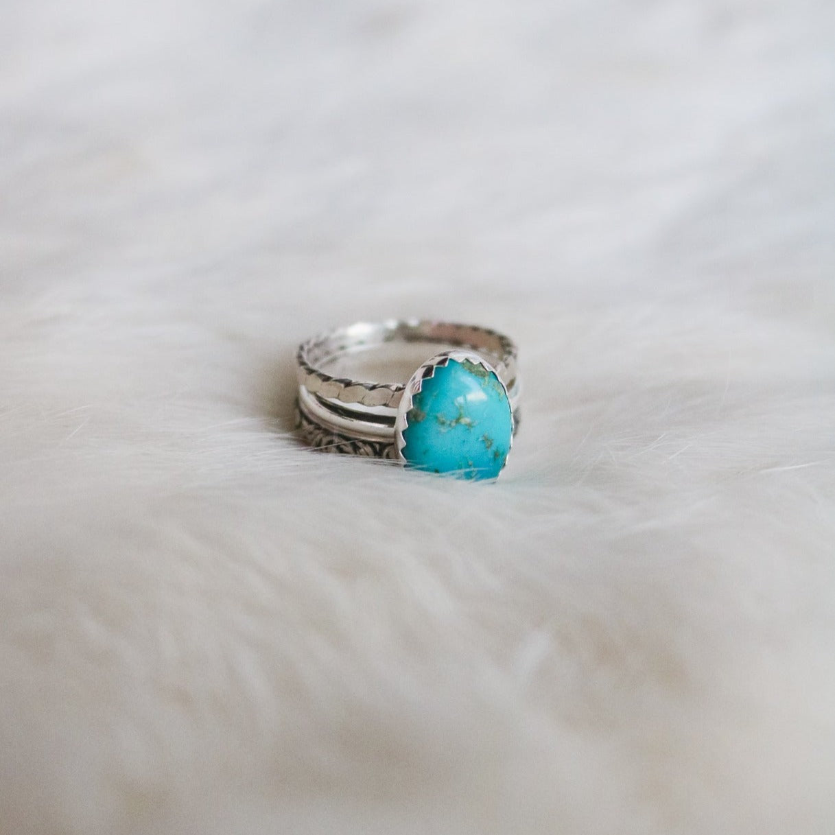 Laredo Stacking Ring Set in Turquoise // Made to Order