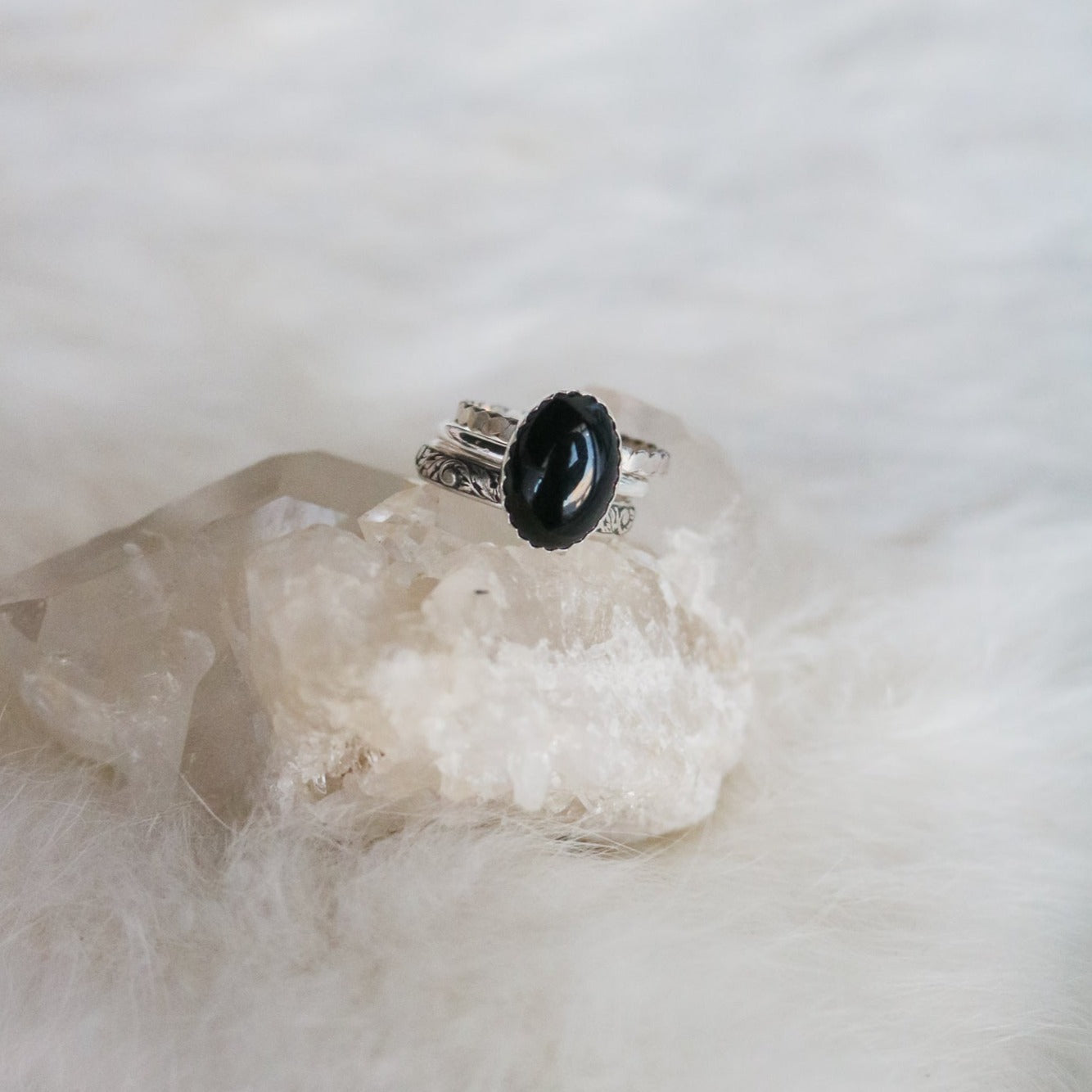Laredo Stacking Ring Set in Onyx // Made to Order