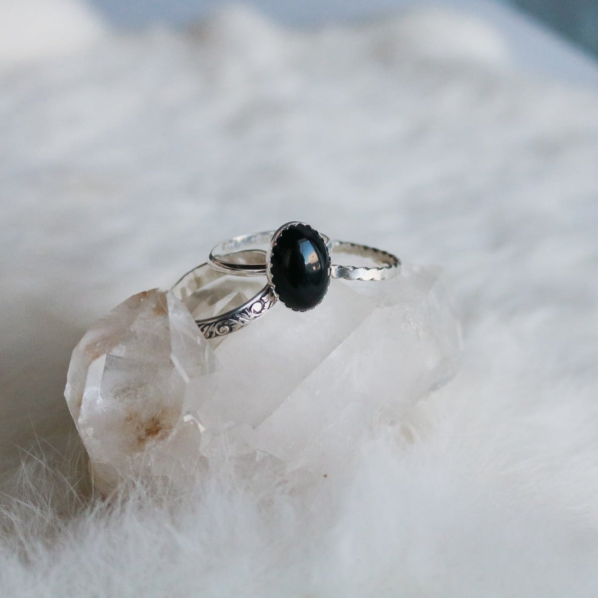 Laredo Stacking Ring Set in Onyx // Made to Order