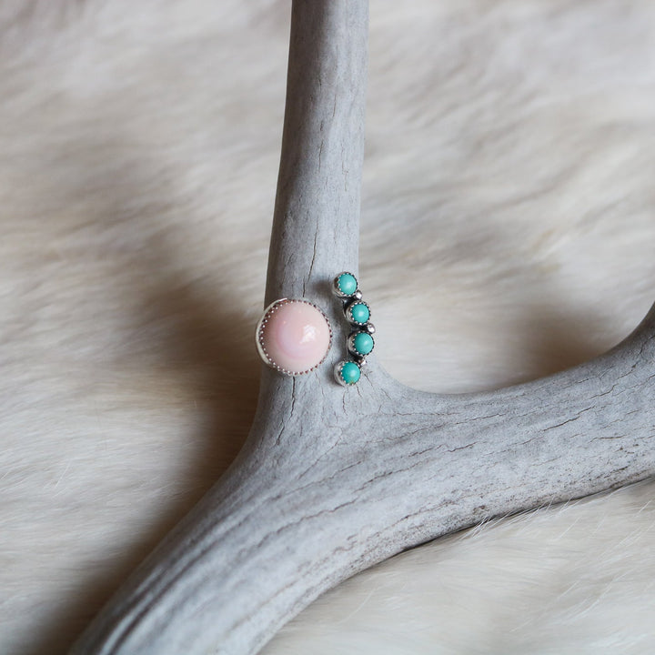 Heather Adjustable Pink Conch + Turquoise Ring // Made to Order